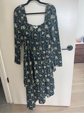 WeWoreWhat Floral Tiered Long Sleeve Dress